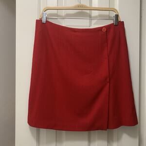 Vintage The Limited Red Wool Wrap Mini Skirt Size 6 Made in USA Classic Holiday